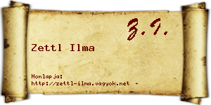 Zettl Ilma névjegykártya
